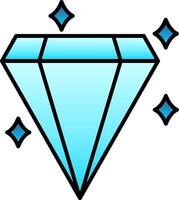 diamant linje fylld lutning ikon vektor