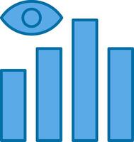 data visualisering fylld blå ikon vektor