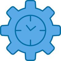 effizient Zeit gefüllt Blau Symbol vektor