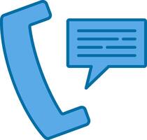 Telefon Botschaft gefüllt Blau Symbol vektor