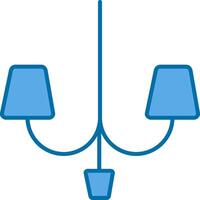 lampa fylld blå ikon vektor