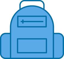 Schule Tasche gefüllt Blau Symbol vektor