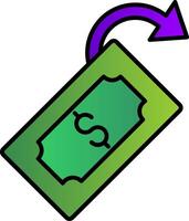 Cashback Linie gefüllt Gradient Symbol vektor