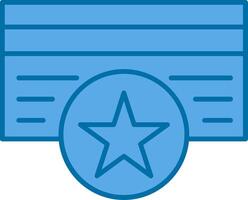 Mitglied Karte gefüllt Blau Symbol vektor