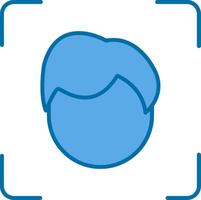 Gesicht Scan gefüllt Blau Symbol vektor