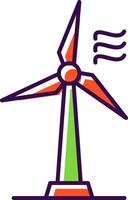 Wind Turbine gefüllt Symbol vektor