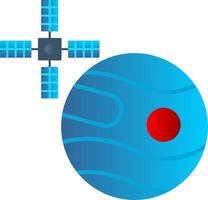 Uranus mit Satellit eben Gradient Symbol vektor