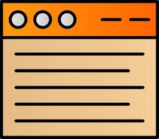 Browser Linie gefüllt Gradient Symbol vektor