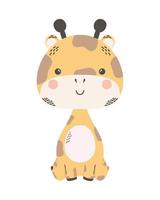 süße Giraffe Tier Comicfigur vektor