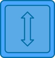 dubbel- pil fylld blå ikon vektor