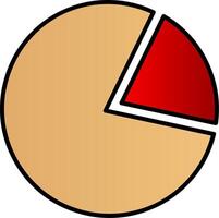 Kuchen Diagramm Linie gefüllt Gradient Symbol vektor