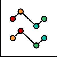 Linie Diagramm Linie gefüllt Gradient Symbol vektor