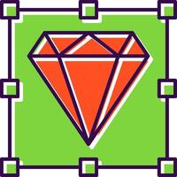 diamant fylld ikon vektor