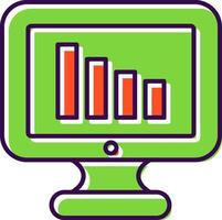bar Diagram fylld ikon vektor