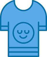 skjorta design fylld blå ikon vektor