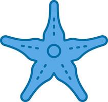 sjöstjärna fylld blå ikon vektor