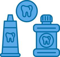 Dental Pflege gefüllt Blau Symbol vektor