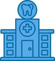 Dental Klinik gefüllt Blau Symbol vektor