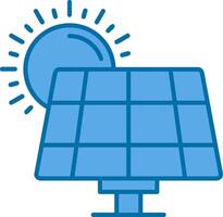 Solar- Panel gefüllt Blau Symbol vektor