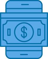 Banknoten gefüllt Blau Symbol vektor