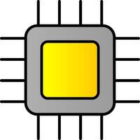 Zentralprozessor Linie gefüllt Gradient Symbol vektor