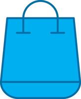 Einkaufen Tasche gefüllt Blau Symbol vektor