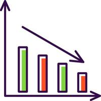 bar Diagram fylld ikon vektor