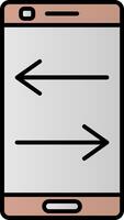 Transfer Linie gefüllt Gradient Symbol vektor