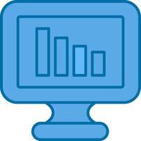bar Diagram fylld blå ikon vektor