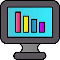 Bar Diagramm Linie gefüllt Gradient Symbol vektor