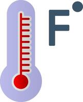 Fahrenheit grader platt lutning ikon vektor