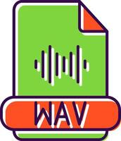 wAV formatera fylld ikon vektor