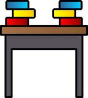 skola skrivbord linje fylld lutning ikon vektor