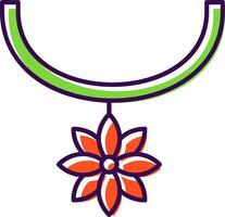 Blume Halskette gefüllt Symbol vektor