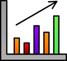 Bar Diagramm Linie gefüllt Gradient Symbol vektor