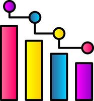 Statistiken Linie gefüllt Gradient Symbol vektor