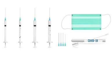 medizinischer test und schutz gegen coronavirus covid-19. vektor