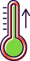 steigend Temperatur gefüllt Symbol vektor