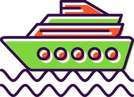 Kreuzfahrt Schiff gefüllt Symbol vektor