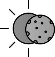 sol- linje fylld lutning ikon vektor