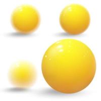 realistiska gula bollar. gula suddiga blanka sfärer. vektor