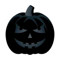 halloween svart pumpa ansikte isolerade stilikon vektor