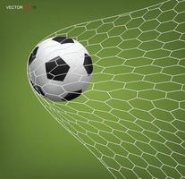 Fußball Fußballball im Tor und im weißen Netz. Vektor. vektor