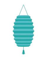 kinesisk blå lampa dekorativ hängande ikon vektor