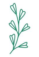 grüner Zweig mit Blumen vektor