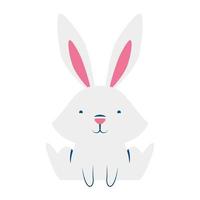 söt påsk liten kanin sittande karaktär vektor