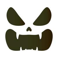 Halloween-Kürbis-Gesicht mit Dracula-Zähnen-Emoji-Symbol vektor