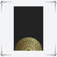 Luxus-Goldmandala-verzierter Hintergrund für Hochzeitseinladung, Bucheinband mit Mandala-Element-Stil vektor