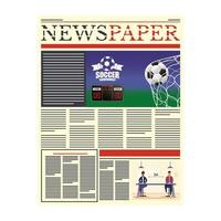 tidning med fotboll och social distansering vektor