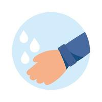 Händewaschen mit Wasser isolierte Symbol vektor